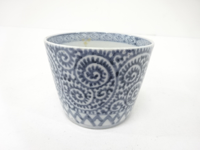 古伊万里　染付　蛸唐草　蕎麦猪口